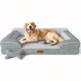 thumbnail image 1 of Extra Large Dog Bed Orthopedic Dog Bed with Cooling Gel Memory Foam Waterproof XL Pet Bed with Removable Washable Cover 42 Pet Sofa Couch Dutch Veet with Bone Toy Light Gray, 1 of 10