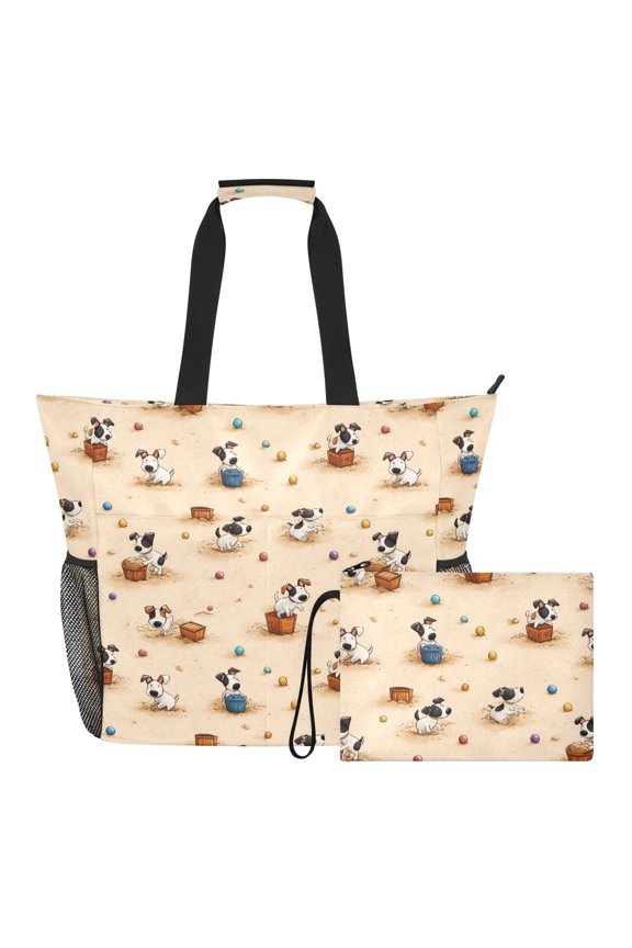 Extra Large Dog Box Beach Bag for Women Waterproof Tote with Zipper Pockets