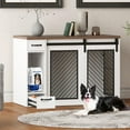 Extra Large Dog Crate Furniture, 85" Sliding Door Double Kennel for 2