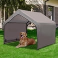 thumbnail image 1 of Extra Large Dog House Outside, Dog Tent Outdoor, Big Dog Shade Shelter Doghouse Canopy, Water Resistant Dog shelter with Ground Nail, Gray Sun Rain Cover for Pet Cat Livestock 4'x 4'x 3.3, 1 of 7