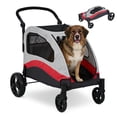 thumbnail image 1 of Extra Large Dog Stroller for Big Dogs Up to 88 Lbs – Heavy Duty Pet Stroller with 360° Swivel Wheels & Shock Absorption, Removable Washable Pad, Foldable Design for Travel, Vet, Hiking, and Shopping,, 1 of 7