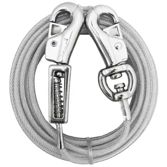 Extra Large Dog Tie Outs Spring Swivel Reinforced Latches No Tangles or Escapes (20 Feet)