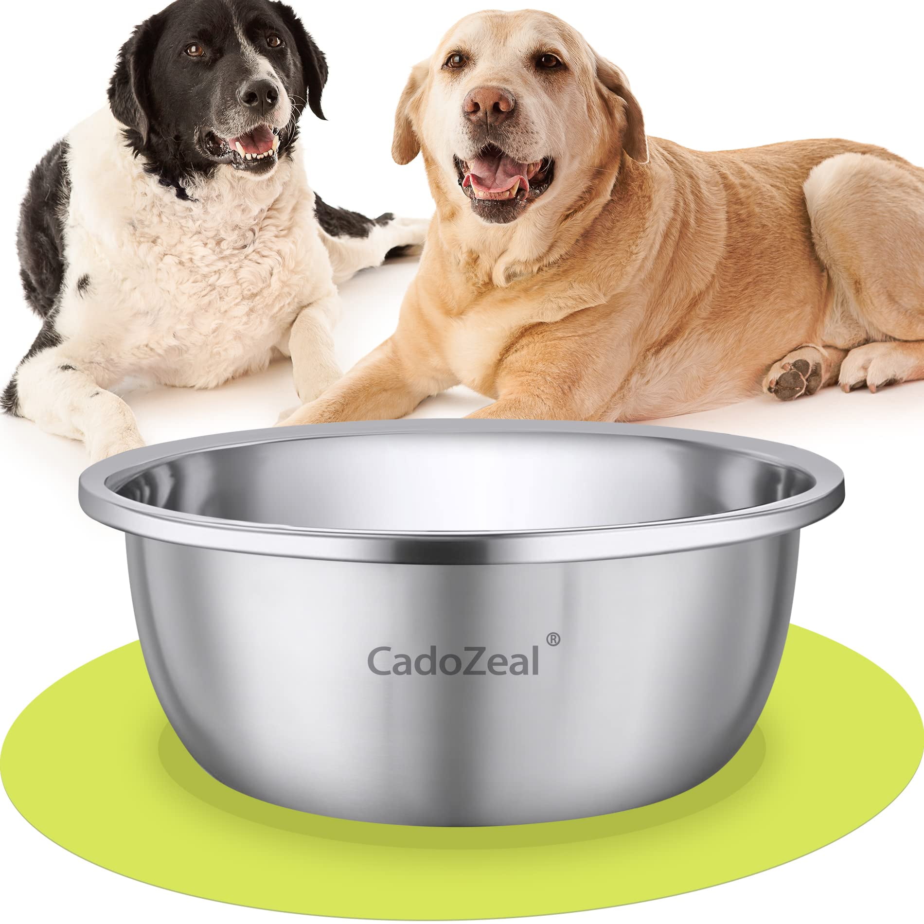 Extra Large Dog Water STF9 Bowl 202oz/1.6gal, Food Grade Steel Dog Bowl