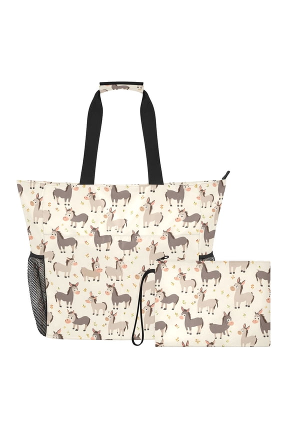 Extra Large Donkey Beach Bag for Women Waterproof Tote with Zipper Pockets