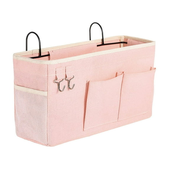 Extra Large Dorm Upper Bunk Hanging Bag - Bedside Fabric Storage Basket with Pockets, Space-Saving Organizer for Dorm Room Essentials