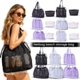 thumbnail image 1 of Extra-Large Drawstring Mesh Beach Bag With Reinforced Handles And Bottom Band, 12.99 Inch x 10.62 Inch Spacious Design For Towels Sandals And Snacks F, 1 of 6