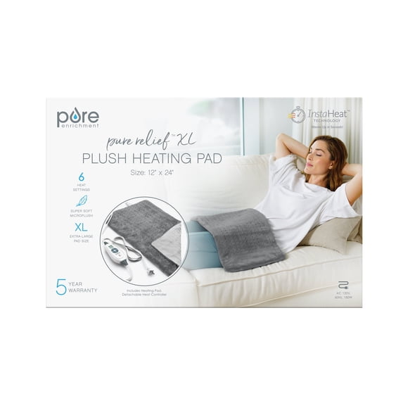Extra Large Electric Heating Pad with 6 Fast Heat Settings to Relieve Back Pain, and Sore Muscles