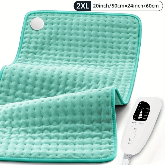 Extra Large Electric Heating Pad - Full-Body for Back, Neck, Shoulder, Leg - 6 Settings, 4 Timer, Auto Shut-Off, Machine Washable 12" x 24", 1 Pack