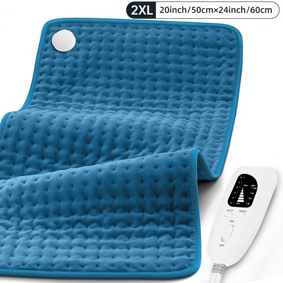 Extra Large Electric Heating Pad - Full-Body for Back, Neck, Shoulder, Leg - 6 Settings, 4 Timer, Auto Shut-Off, Machine Washable 12" x 24", 1 Pack