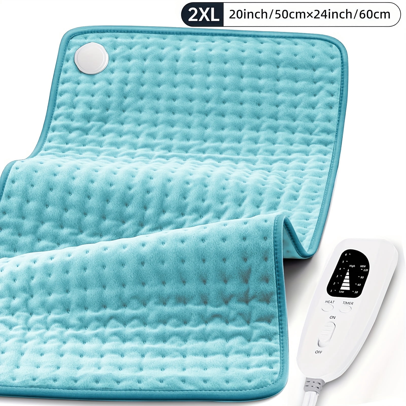Extra Large Electric Heating Pad - Full-Body for Back, Neck, Shoulder, Leg - 6 Settings, 4 Timer, Auto Shut-Off, Machine Washable 12" x 24", 1 Pack