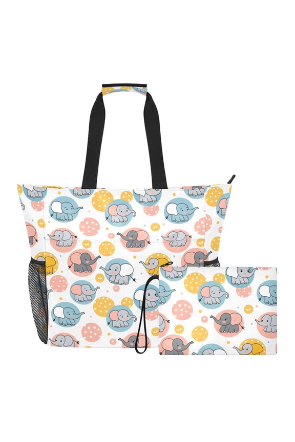 Extra Large Elephant Beach Bag for Women Waterproof Tote with Zipper Pockets