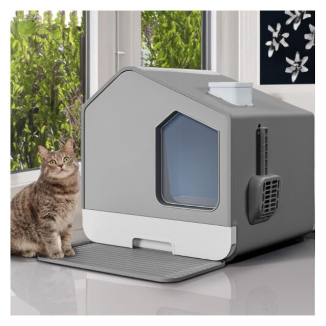 Extra Large Enclosed Cat Litter Box No Smell Pets Stain Resistant Anti