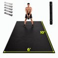 thumbnail image 1 of Extra Large Exercise Mat 4 x 6 ft to 6 x 12 ft x 8mm Thick Non-Slip Durable Workout Mat for Home Gym Flooring, with Resistance Bands & Storage Bag, 1 of 7