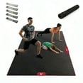 thumbnail image 1 of Extra Large Exercise Mat 4 x 6 FT to 6 x2 FT x 8mm Thick Non-Slip Ultra Durable Workout Mats for Home Gym Flooring, with Resistance Bands & Storage Bag, Shoes-Friendly Yoga Mat for Cardio, Fitness, 1 of 6