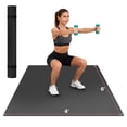 thumbnail image 1 of Extra Large Exercise Mat  6'x4'/7'x5' /8'x5' (6mm) Thick Workout For Home Gym & Garage Flooring Shoe-friendly Non-slip Ultra Durable Mats Workouts, 1 of 8