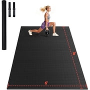 THAILE Extra Large Exercise Mat 8'x6', 1/3 Inch Thick Non-Slip Workout Mat for Home Gym, High-Density Exercise Mats for Floor, Cardio, Yoga, MMA & Weights