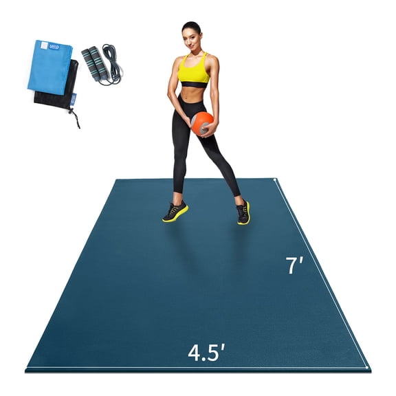 Extra Large Exercise Mat for Home Workout 84 x 54 inch, Shoe-Friendly, Non-Slip, Thick Gym Flooring Mats for All Intense Fitness - Ultra Durable