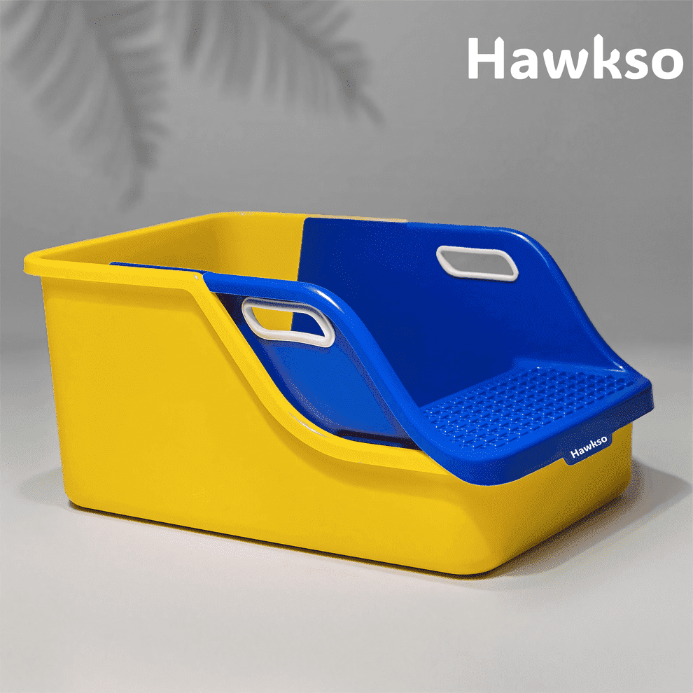 Extra Large Expandable Cat Litter Box - Easy Single Scoop Cleaning by Hawkso