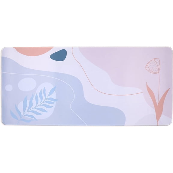 Extra Large Extended Gaming Desk Mat Non-Slip Rubber Pads Stitched Edges Mouse Pad 35.4 x 15.7 inch - Modern Abstract