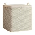 thumbnail image 1 of Extra Large Fabric Storage Bin with Lid, Zipper Closure and Carry Handles, 110L (29 Gallon), Beige Wave Pattern, for Closet Organization and Moving, 1 of 7