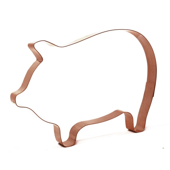 Extra Large Farm Pig Cookie Cutter 7 X 4.75 Inches - Handcrafted Copper Cookie Cutter by The Fussy Pup