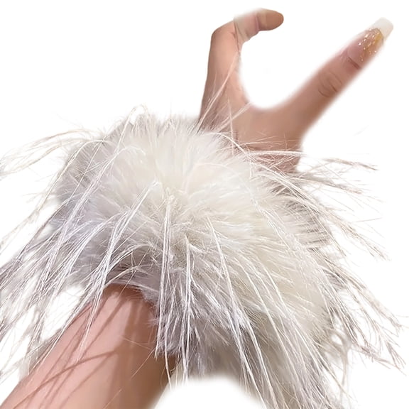 Extra Large Feathered Scrunchies For Women Lightweight Cuffs Comfortable Hair Accessories Stylish Design For Daily Use