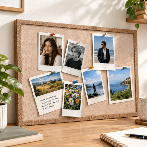 Extra Large Felt Pind 36" X 24" For Wall Includes 30ct Push Pdeep Camel Framedin Soft Cork Office Planning Photo Display & Home D