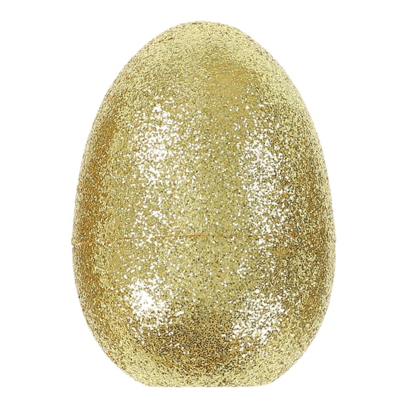 Extra Large Fillable Easter Egg with Gold Glitter Finish, 7 in