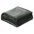 thumbnail image 1 of Extra Large Fleece Blanket 120x200cm - Super Soft Plush Flannel Throw for Bed & Couch (Charcoal Gray) - King Size Hypoallergenic Winter Blanket - Machine Washable, 1 of 5
