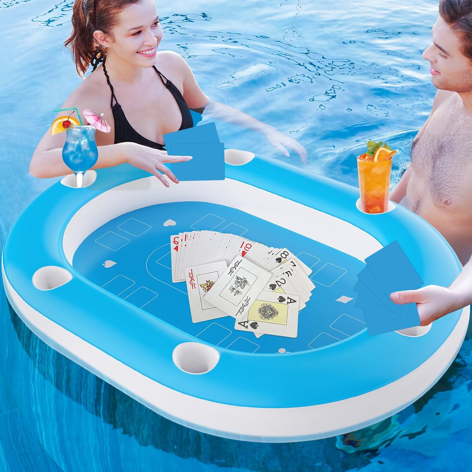 Pool Toy Swimline Game Station Set With Waterproof Playing Cards