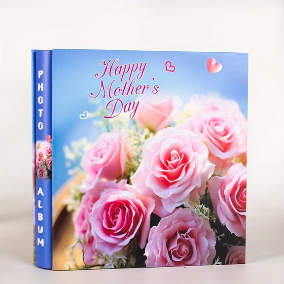 Extra Large Floral Cover Photo Album with Gift Box, Holds 500 6-Inch Photos, Thickened Storage Album for Wedding Graduation Travel Family Memory Collection