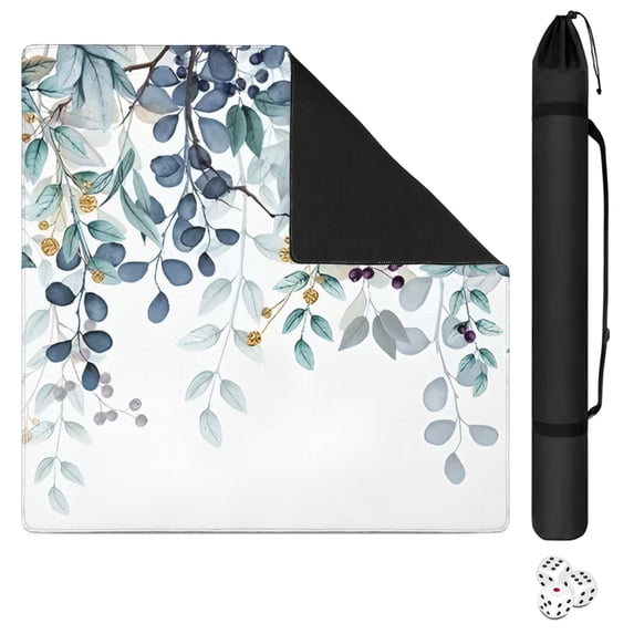 Extra Large Floral Design Non-Slip Mahjong Mat, 31.5x31.5 Inch Rubber Playing Surface Reduces Tile Noise, Ideal for Multi-Functional Use with Cards and Boards