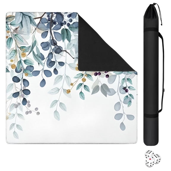 Extra Large Floral Design Non-Slip Mahjong Mat, 31.5x31.5 Inch Rubber Playing Surface Reduces Tile Noise, Ideal for Multi-Functional Use with Cards and Boards