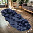 thumbnail image 1 of Extra Large Fluffy Bedroom Runner Rug Washable Shaggy Floor Carpet Anti-Slip Bedside Mat 71x23.6 Inch Blue, 1 of 7