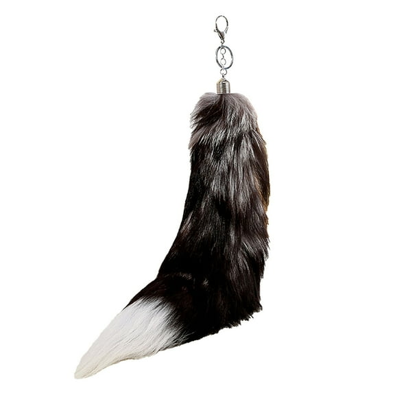 Extra Large Fluffy Fox Tail Keychain - Super Soft Faux Fur Bag Charm for Women, Oversized Animal Tail Keyring for Cosplay, Parties & Fashion Accessories