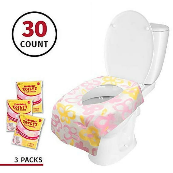 Extra Large Flushable Toilet Seat Covers (Flower 30, Large)