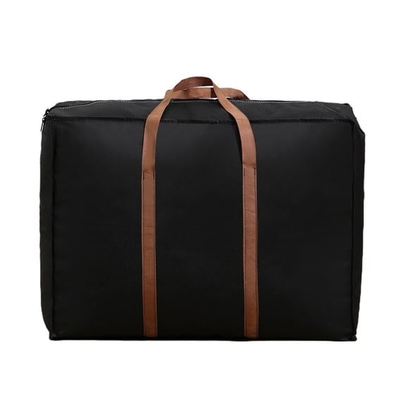 Extra Large Foldable Duffel Bag for Travel - Big Heavy-Duty Cargo Bag for Men Women Overnight Bags with Zippers & Reinforced Handles (Black)
