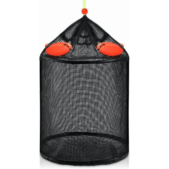 Extra Large Foldable Floating Fishing Basket for Live Caught Fish, Floatable Fishing Net Basket, Heavy Duty Coated Portable Fish Basket