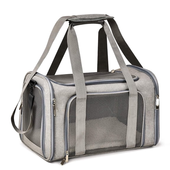 Extra Large Foldable Soft Sided Pet Backpack Carrier - for Dogs Cats, 25 Lbs Max Weight Capacity, Breathable Mesh, Adjustable Shoulder Straps, Portable Travel Pet Bag for Car Trips & Vet Visits