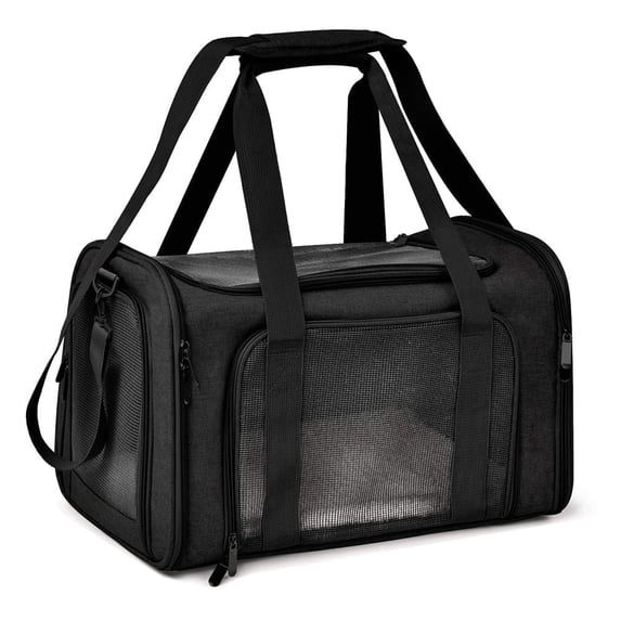 Extra Large Foldable Soft Sided Pet Backpack Carrier - for Dogs Cats, 25 Lbs Max Weight Capacity, Breathable Mesh, Adjustable Shoulder Straps, Portable Travel Pet Bag for Car Trips & Vet Visits