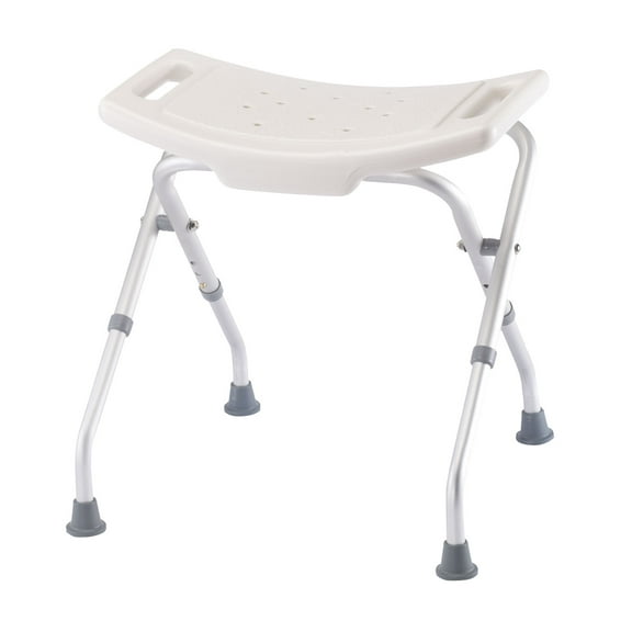 Extra-Large Folding Bath Bench without Back, Portable Shower Seat, White