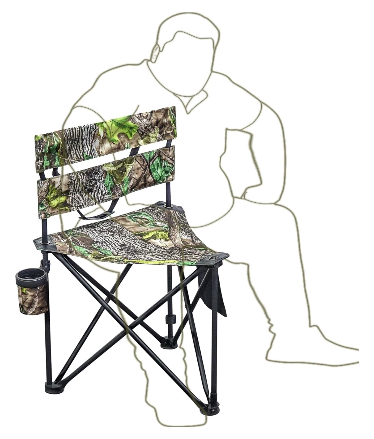 Extra Large Folding Fishing Chair with Backrest Portable Hunting Chair