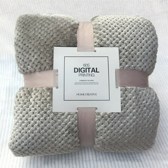 Extra Large Fuzzy Fleece Throw Blanket for Couch,27.5x 39.3inch Fluffy Warm Soft Jacquard Blankets for All Season, Lightweight and Cozy, grey