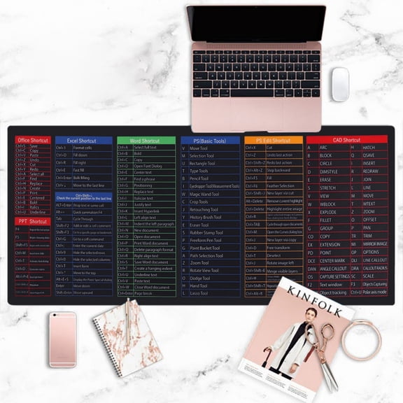 Extra Large Gaming Mouse Pad - 300x800mm, Dirt-Resistant with Shortcut Key Design