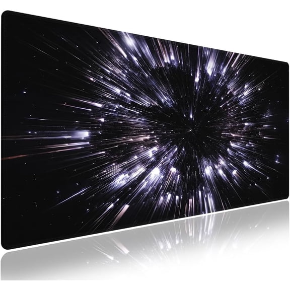 Extra Large Gaming Mouse Pad (31.5" x 11.8") with Durable Stitched Edges – Galaxy Universe Science Fiction Future A Journey Through Space and Time, Cosmic Explosion Extended XXL Desk Mat
