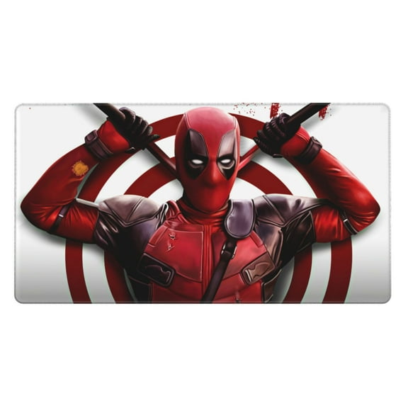 Extra Large Gaming Mouse Pad Non-Slip Rubber Deadpool Mousepad with Stitched Edges Desk Pad Mat for Office Home 15.8x29.5 in