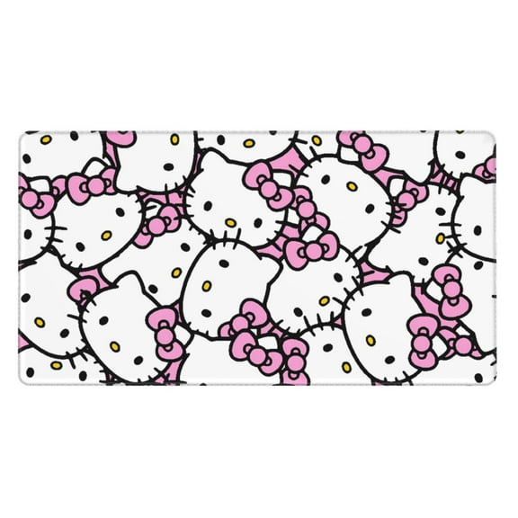 Extra Large Gaming Mouse Pad Non-Slip Rubber Hello Kitty Mousepad with Stitched Edges Desk Pad Mat for Office Home 15.8x29.5 in