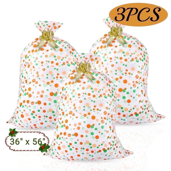 Extra Large Gift Bags Oversized Plastic Storage Bags Jumbo Wrapping Bags for Presents Birthday Christmas Party 36'' x 56'' 3 Pcs