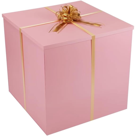 Extra Large Gift Box with Lid 28x28x28 Inches Pink