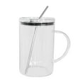 thumbnail image 1 of Extra Large Glass Drinking Cup With Lid And Straw For Home Kitchen Drinkware Ideal Accessory, 1 of 6